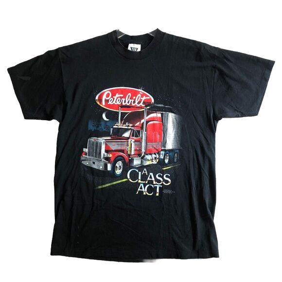 Peterbilt Tonkin Trucker T-Shirt Mens Sz L VTG 1988 Class Act USA Single Stitch - Picture 1 of 12
